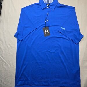 FootJoy ProDry Mens Golf Polo Shirt Royal Blue Mull Steel Logo 32919 Medium